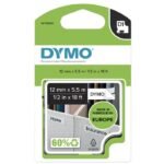 D1 Permanent Polyestertape 12mm x 5,5m Black on white,