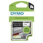 D1 Permanent Polyestertape 19mm x 5,5m Black on white,
