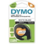 LETRATAG TAPE IRON-ON BLACK ON WHITE 12mm x 4m