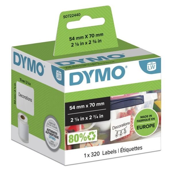 Large Multipurpose Labels 70mm x 54mm 320 labels/roll,