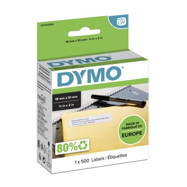 Removable Multi purpose 19mm x 51mm White, 500 labels/roll