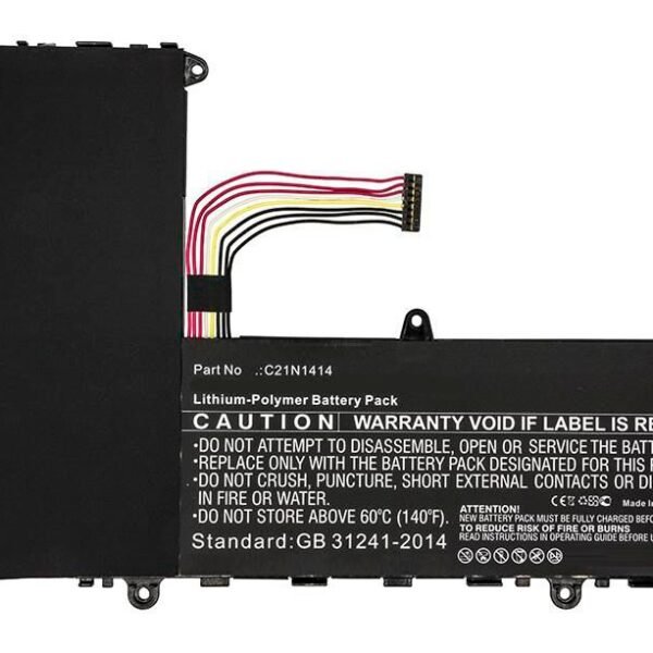 Laptop Battery for Asus  36.26Wh 7.4V 4900mAh 36.26Wh  Li-Pol 7.4V 4900mAh Black, CKSE321D1, EeeBook X205, EeeBook X205TA