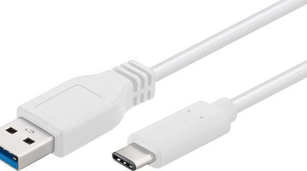 USB 3.2 Gen 1 C-A Cable, 1m White, for synching and  charging, Speed Rate at 5 Gbs