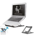 NSLS075BLACK, Foldable Laptop  Stand, 10-16", Max 5 kg, 5  Height Positions, Compact, Universal - Black positioned in 5 steps Black