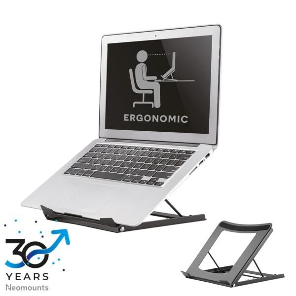 NSLS075BLACK, Foldable Laptop  Stand, 10-16", Max 5 kg, 5  Height Positions, Compact, Universal - Black positioned in 5 steps Black