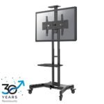NM-M1700BLACK, Trolley for  displays, 32-75", Max 50 kg,  Manual H:104,2 - 154,2 cm, VESA 200x200-600x400, Incl. cam/hardware shelf.
