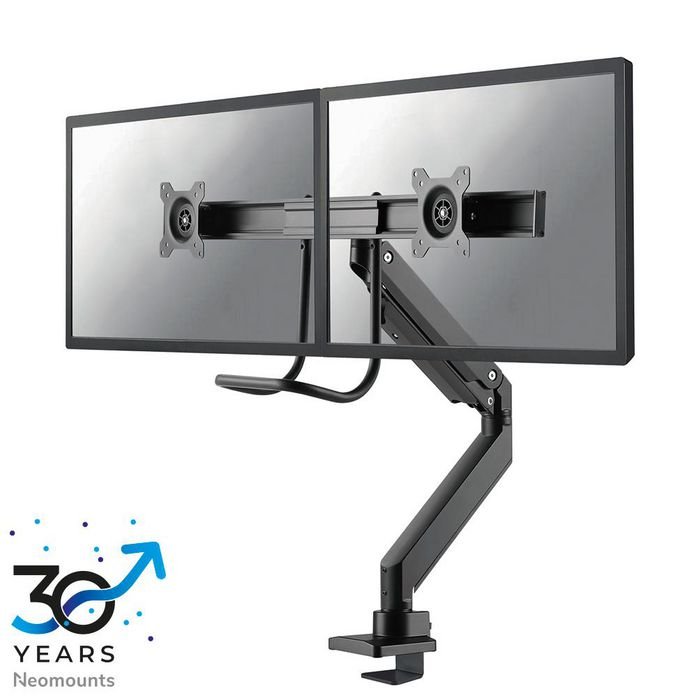 Img_37929474-1 NM-D775DXBLACK, Dual Crossbar Desk Monitor Arm (Clamp & Grommet), Gas Spring, Top-Fix, 180?-stop, Monitor Size 10-32", Max. 8 kg/pcs, - Image 1