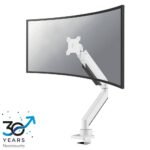 NM-D775WHITEPLUS, Monitor Arm  (Clamp & Grommet) For 1 x  10-49" Curved Monitor, Max. 14 kg, Gas Spring,180?-Stop, Topfix, VEAS 75x75 -