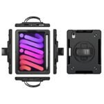 iPad Mini 7/Mini 6 OHIO  Defender Case with hand strap  and shoulder strap. Black