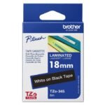TZE345 18MM WHITE ON BLACK  TAPE Laminated tape 18mm,  White on black, TZe, Thermal Transfer, Brother, PT-2100VP, PT-7600, PT-2430PC, - Image 2