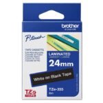 Tape White on Black 24mm Laminated tape 24mm, White on  black, TZe, Thermal transfer, Brother, PT-7600, PT-2430PC, PT-2700, PT-2730, - Image 4