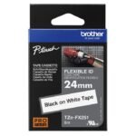 Tape Black on White 24mm Laminated tape, Black on  white, TZe, Thermal transfer, Brother, PT-2430PC, PT-2700, PT-9600, PT-2730, - Image 4