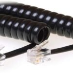 RJ10-RJ10 4M M/M Black Coiled cable