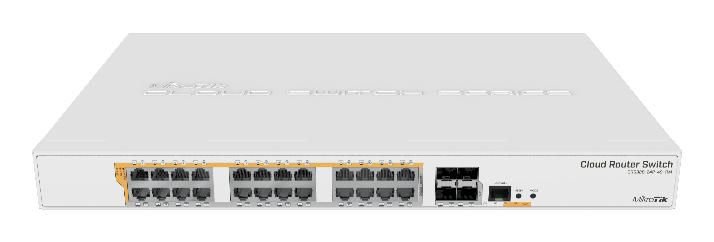 Img_9176024.jpg 328-24P-4S+RM Cloud Router Switch 800 MHz CPU, 512MB RAM, 24xGigabit LAN (all PoE-out), 4xSFP+ cages, RouterOS L - Image 1