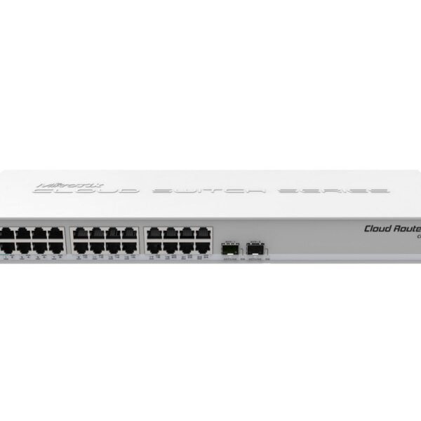 Cloud Router Switch 326-24G-2S+RM 800 MHz CPU 512MB RAM, 24xGigabit LAN, 2xSFP+ cage, RouterOS L5 or SwitchOS