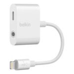 3.5 MM AUDIO+CHARGE 4in Wht RockStar, White, 3.5mm,  Lightning, Male, Female