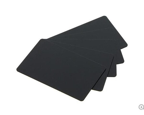 PVC-U plastic cards, 500 pcs. 30 mil, mat blank black