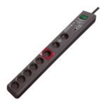 Power extension 3 m 8 AC  outlet(s) Anthracite 19500A  Automatic Extension Socket w/ Surge Protection, 8-Way, Anthracite, 3m, H05VV-F
