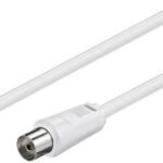 Coax M-F 5m White 75 Ohm Double Shielded
