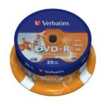 DVD-R, General, 16X, 4.7GB Wide Print. ID Brand 25 Pack