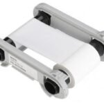 Mono ribbon, white for signature panel for 1,000 plastic cards