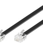 Modular Straight RJ12 6C/6P 6m Black, Flat Cable
