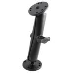 RAM 1" Ball Mount With Long Double Socket Arm &  2/2.5" Round Bases