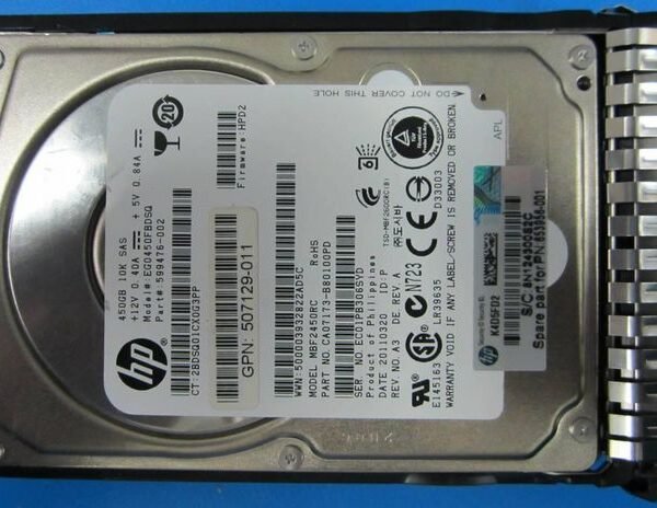 450Gb 6G SAS HDD 10K 2.5in SC 450GB hot-plug dual-port SAS  HDD, 2.5", 450 GB, 10000 RPM