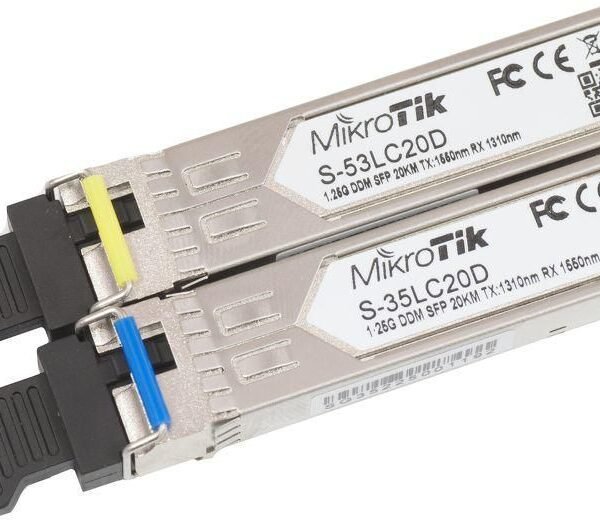 Pair of SFP modules, S-35LC20D 1.25G SM 20km T1310nm/R1550nm + S-53LC20D 1.25G SM 20kmT1550nm/R1310nm)