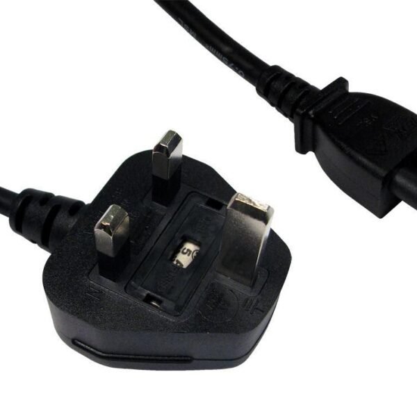 Mains Power Lead - Class 1 Rou UK Mains, 1.8 m, C5 coupler,  BS 1363, 100 - 240 V, 5 A