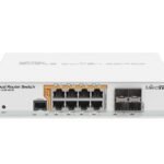Cloud Router Switch 112-8P-4S-IN with QCA8511 400Mhz CPU, 128MB RAM, 8xGigabit LAN, 4xSFP, RouterOS L5, desktop case, PSU