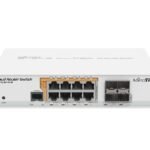 Cloud Router Switch 112-8P-4S-IN with QCA8511 400Mhz CPU, 128MB RAM, 8xGigabit LAN, 4xSFP, RouterOS L5, desktop case, PSU