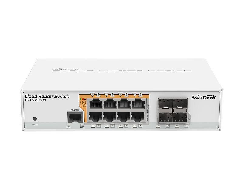 Img_9364175.jpg Cloud Router Switch 112-8P-4S-IN with QCA8511 400Mhz CPU, 128MB RAM, 8xGigabit LAN, 4xSFP, RouterOS L5, desktop case, PSU - Image 1
