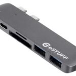 USB-C Slot-in Hub Pro Grey Allure Series For MacBook Pro 2 x USB 3.0, 1 x USB-C, 1 x Thunderbolt 3, Card reader