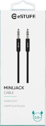 Minijack Cable 3.5mm 0,5m 3.5mm Male - Male Black - Image 2