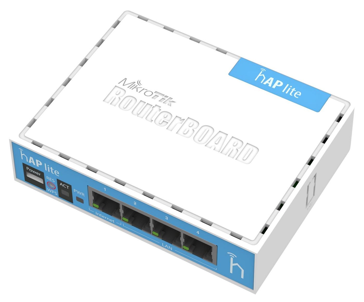 Img_9469183.jpg hAP lite with 650MHz CPU, 32MB RAM, 4xLAN, built-in 2.4Ghz 802.11b/g/n 2x2 two chain wireless with integrated antennas, RouterOS L4, - Image 1