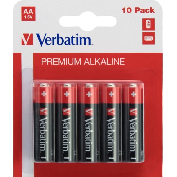 ALKALINE BATTERY AA 10 PACK  BLISTER AA Alkaline  Batteries, Single-use battery, AA, Alkaline, 1.5 V, 10 pc(s), Black, Red