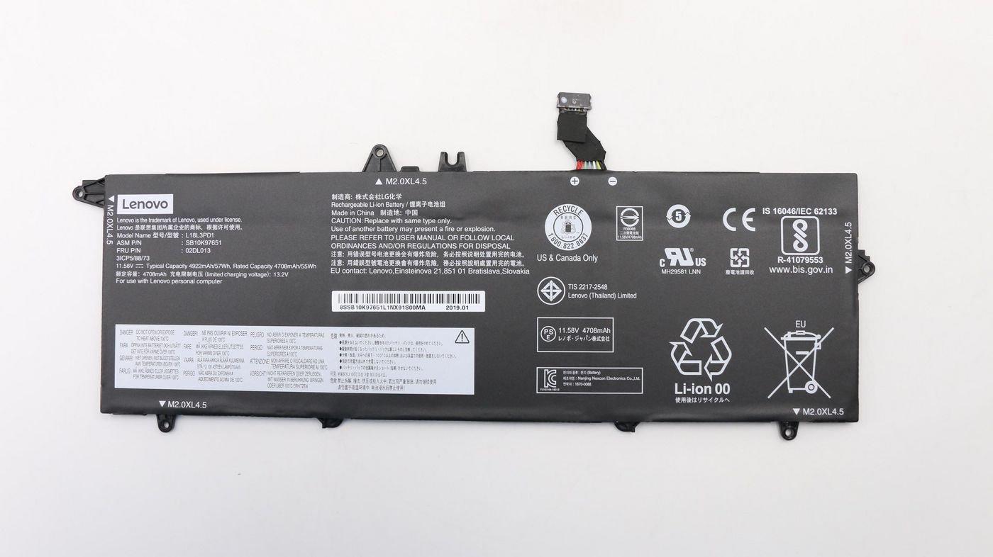 NAV_02DL013_A.jpg 57Wh internal Lithium-ion battery for Lenovo systems - Image 1