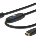 HDMI High Speed connection  cable, type A, w/ amp. M/M,  40.0m, Full HD, CE, gold, bl ble, type A, w/ amp. M/M, 40. m, Full HD, CE,