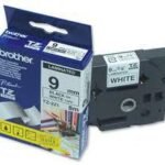 P-Touch Tape Black on White 9 mm