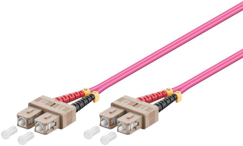 Img_24870703.jpg SC/UPC-SC/UPC 7m OM4 Fibre Patch Cable MM Duplex LSZH OD: 2mm, 0.3dB Erica Violet - Image 1