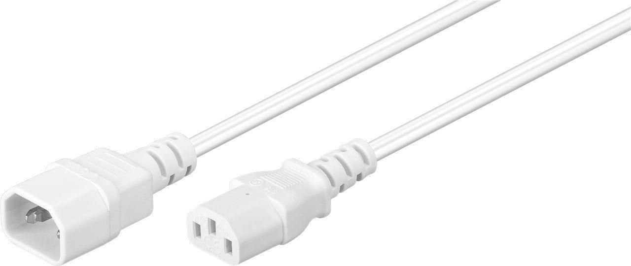 Img_24874297.jpg Power Cord C13-C14 0.5m White Extension Cable,10A/250V H05VV-F3x10.75mm2 CU, Female-Male - Image 1