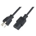 Power cable, NEMA 5-15P (US)  to IEC C13, black, 1.8 m  black 1,80m