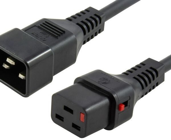 Powercord C19 IEC Lock - C20  black 2m, PC1285 Powercord  C19 IEC Lock - C20 black 2m, PC1285