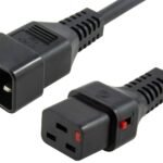 Powercord C19 IEC Lock - C20  black 1,5m, PC2633