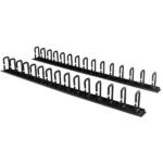 D-RING HOOK CABLE PANEL - 6FT. Vertical Cable Organizer with  D-Ring Hooks - 0U - 6 ft., Black, Steel, 40U, 1727.2 mm, 50 mm, 87 mm