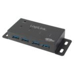 USB 3.0 Hub, 4-port, metal,  incl. power supply USB 2.0  4-port incl powerAlu