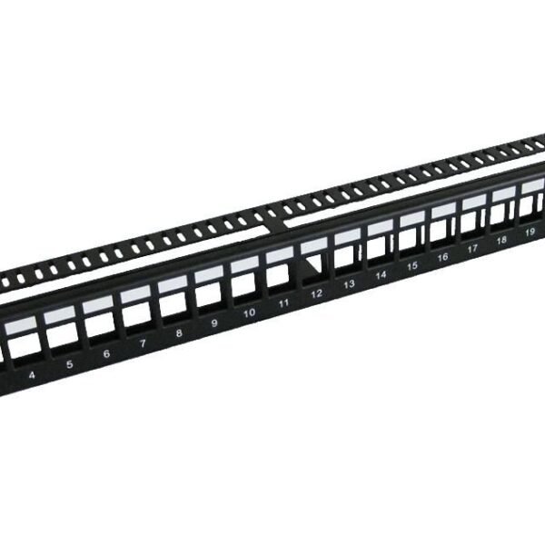 19" Blank patch panel,  24port, shielded 1U Metal,  without cable manager