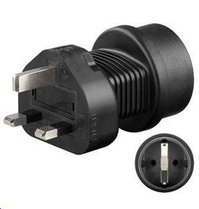 Img_25425333.jpg Universal adapter Schuko to UK to connect CEE 7/4 devices to UK power sockets, This adapter doesn't convert line voltage! - Image 1