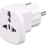 Universal Travel adapter white work to UK, US, DK, CH, IT. This adapter doesn't convert line voltage!